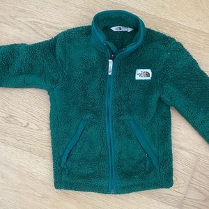 North Face Forest green sherpa fleece size 5